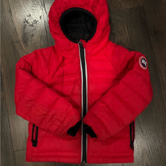 kids Red Hooded Puffer Jacket